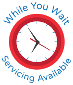 While you wait, servicing available While you wait, servicing available